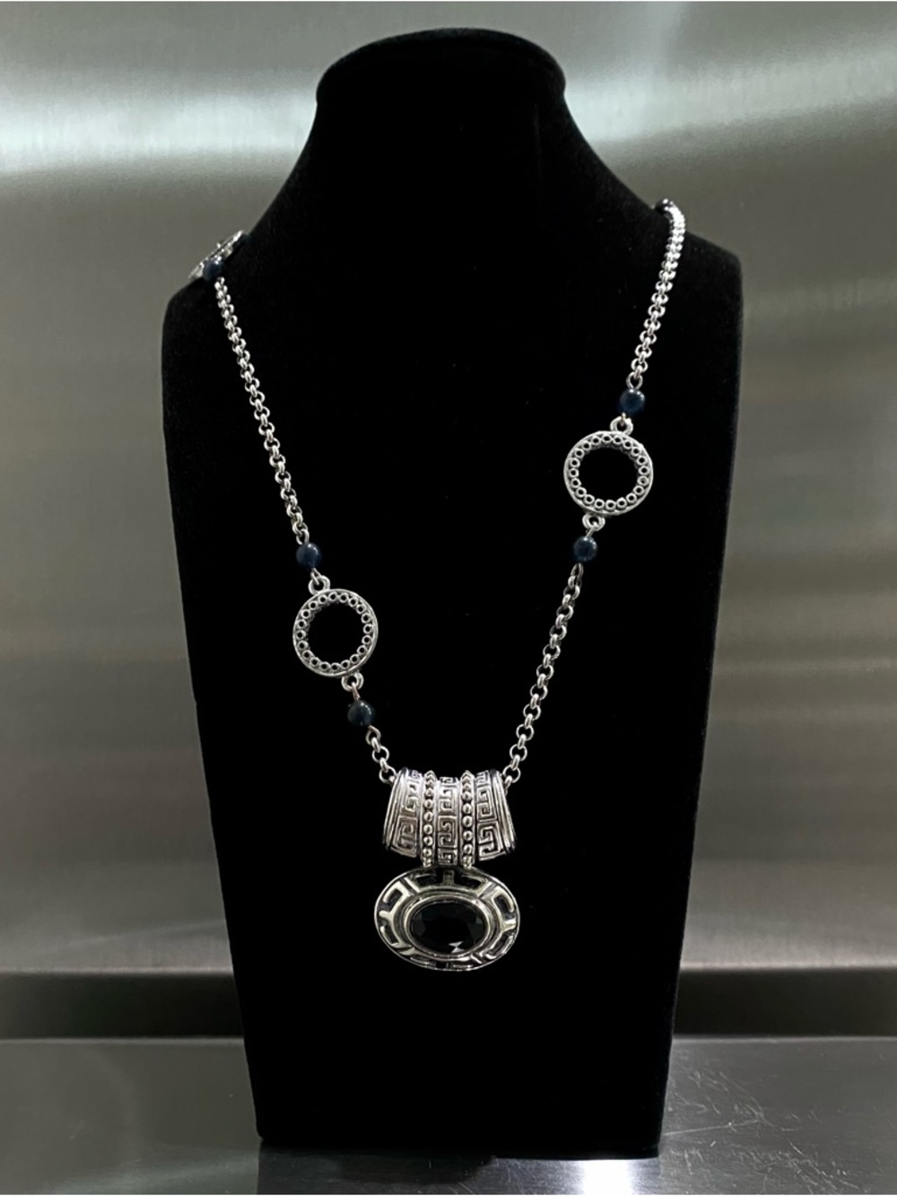 Premier Designs Greek Key Pendant x Lia Sophia Circle Station Chain